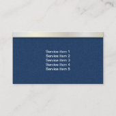 ブルー・ジーンズおよび銀製ベルトの名刺 名刺 (裏面)