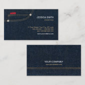 ブルー・ジーンズのデニムのポケット名刺 名刺 (正面/裏面)
