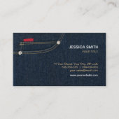 ブルー・ジーンズのデニムのポケット名刺 名刺 (正面)