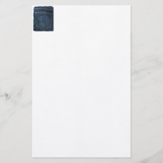 ブルー・ジーンズのデニムのポケット 便箋 (正面)