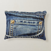 ブルー・ジーンズのポケット アクセントクッション (裏面)