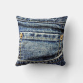 ブルー・ジーンズのポケット クッション (裏面)