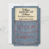 ブルー・ジーンズの小型のパーティの招待状 招待状 (裏面)