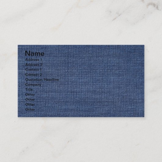 ブルー・ジーンズの顕著な質 名刺 (正面)