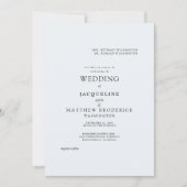 ブルー スカイズ & レースのウェディング 招待状 (正面)