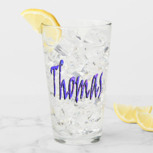 ブルー·スターリー·トーマス·ネーム·ロゴ タンブラーグラス