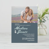 ブルー ストライプ | 結婚式前パーティー 招待状 (スタンド正面)