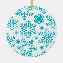 ブルー スノーフレーク 陶器 クリスマス オーナメント