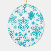 ブルー スノーフレーク 陶器 クリスマス オーナメント (左)