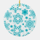 ブルー スノーフレーク 陶器 クリスマス オーナメント (裏面)
