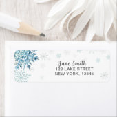 ブルー スノー イン ラブ ブライダル シャワー ラベル (インサイチュ)