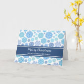 ブルー スノー フレンド & ファミリー クリスマス カード (黄色い花)