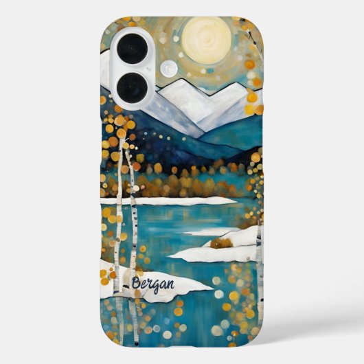 ブルー スノー マウンテン ネーム iPhone / iPad カー Case-Mate iPhoneケース (裏面)