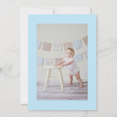 ブルー スプーキーワン かわいい ハロウィン 誕生日 1歳 招待状 (裏面)