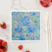 ブルー セレブレーション フラワーペーパー ナプキン スタンダードランチョンナプキン (インサイチュ)