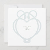 ブルー&セージCelticアイリッシュスワンラブノット結婚ズ サンキューカード (正面)