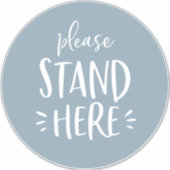 ブルー ソーシャル ディスタンシング コロナウイルス 感染症対策 大型 フロア マーカー シール (正面)