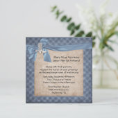 ブルー&タンウェスタン素朴テーマ結婚式招待状 招待状 (スタンド正面)