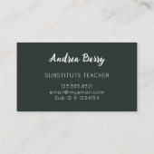 ブルー&タンジェリンオレンジ代替先生 名刺 (裏面)