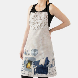 ブルー&タンホメイ冬のシーン エプロン
