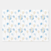 ブルー&タン男の赤ちゃんパターン ラッピングペーパーシート (正面3)