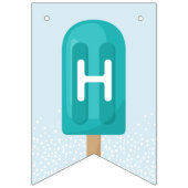 ブルー&ターコイズサマーポップシクルハッピーバースデー バンティングフラッグ (第2の旗)