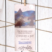 ブルー，ターコイズ，ブラウンカンパニークリスマスカード