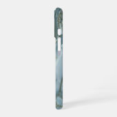 ブルー ターコイズ マーブル デザイン iPhone 16ケース (左側面)