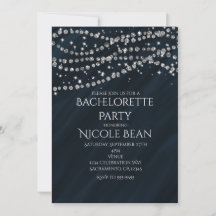 ブルー&ダイアモンドグラマースパークルパーティの招待状