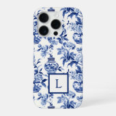 ブルー チノワズリー モノグラム  iPhoneケース (裏面)