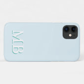 ブルー & ティール | シンプル モダンイニシャルモノグラム Case-Mate iPhoneケース (裏面(横))