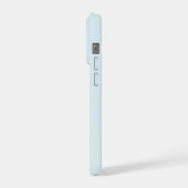 ブルー ティール モダン ミニマリスト モノグラム iPhoneケース (左側面)