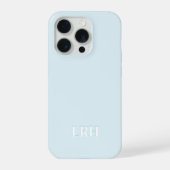 ブルー ティール モダン ミニマリスト モノグラム iPhoneケース (裏面)