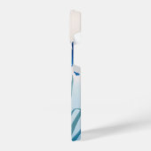 ブルー&ティール（緑がかった色）アイリス iPhoneケース (左側面)