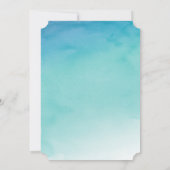 ブルー&ティール(緑がかった色)ウォーグラデーションターカラー結婚式招待状1b 招待状 (裏面)