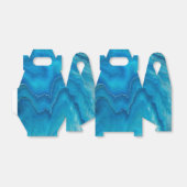 ブルー&ティール（緑がかった色）マーブルアゲートアブストラクション フェイバーボックス (折り畳みなし)