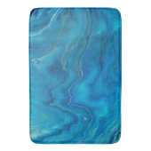 ブルー&ティール（緑がかった色）マーブルゲート抽象   バスマット (正面縦)