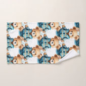 ブルー テディベア ボーイの バスタオル セット (ハンドタオル)