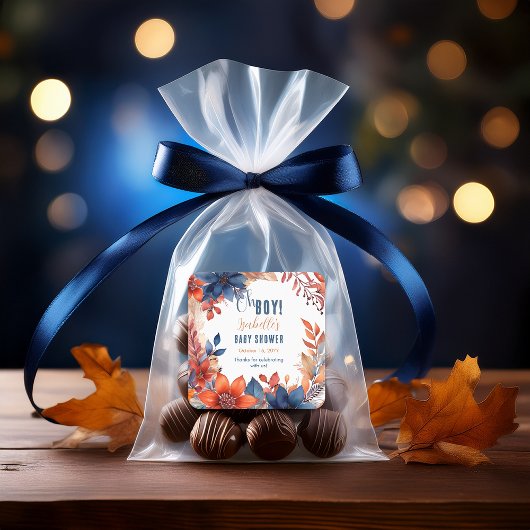 ブルー | テラコッタオボーイ秋フローラベビーシャワー スクエアシール