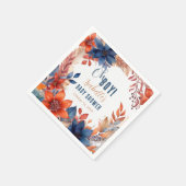 ブルー | テラコッタオボーイ秋フローラベビーシャワー スタンダードカクテルナプキン (角)