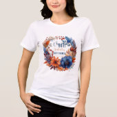 ブルー | テラコッタオボーイ秋フローラベビーシャワー トライブレンドＴシャツ (正面)