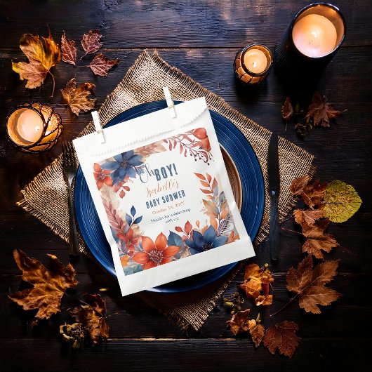 ブルー | テラコッタオボーイ秋フローラベビーシャワー フェイバーバッグ