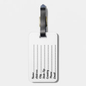 「ブルー デイジー」アクリル ラゲッジ タグ (裏面縦)