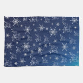 ブルー，トナカイ，スター，スター，スノーフレーク，クリスマス キッチンタオル (横)