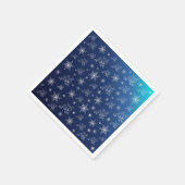 ブルー，トナカイ，スター，スター，スノーフレーク，クリスマス スタンダードカクテルナプキン (角)