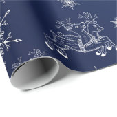 ブルー，トナカイ，スター，スター，スノーフレーク，クリスマス ラッピングペーパー (ロールコーナー)