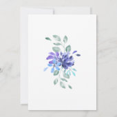 ブルー トロピカル フラワー ウェディング 招待状 (裏面)