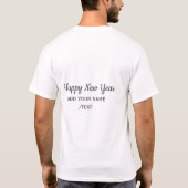 ブルー ドット 新年 名前入り メッセージ シンプル Tシャツ (裏面)