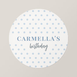 ブルー ドット 誕生日 ステッカー 名入れ