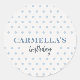 ブルー ドット 誕生日 ステッカー 名入れ